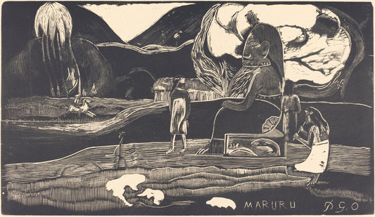 Maruru (Thank You) by Paul Gauguin (French, 1848 - 1903), 16X12"(A3)Poster Print