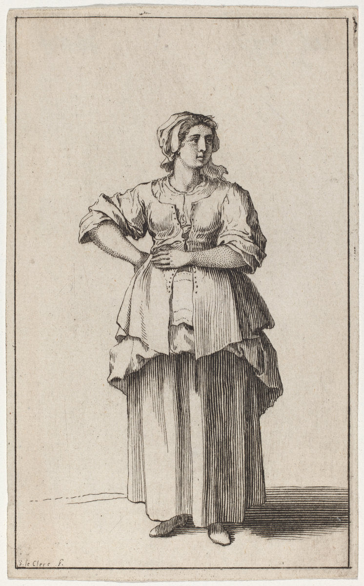 Figures à la mode by Jacques Sébastien Le Clerc (French, c. 1734 - 1785), 16X12"(A3)Poster Print