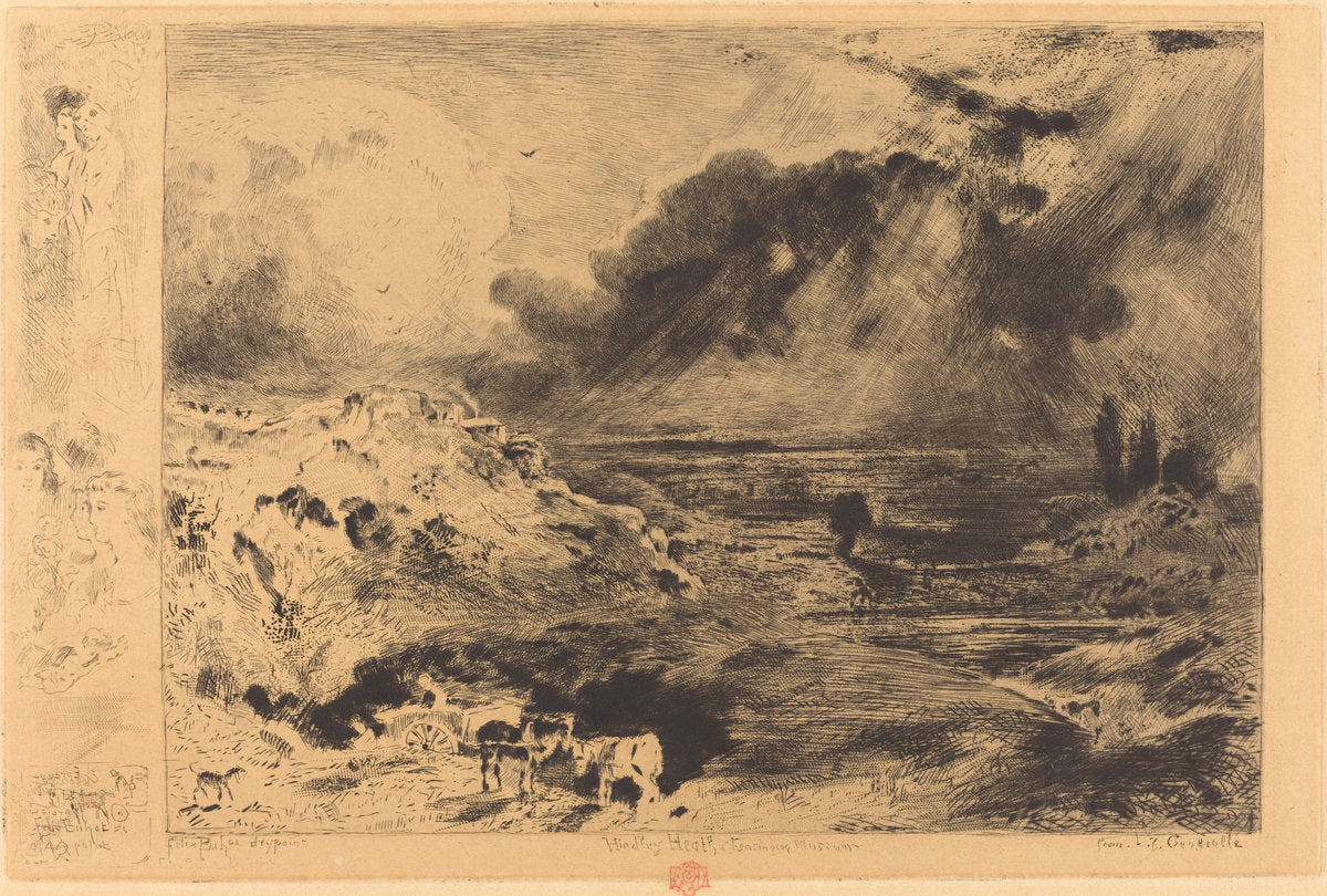 L'Orage (The Storm) by Félix-Hilaire Buhot (French, 1847 - 1898), 16X12"(A3)Poster Print
