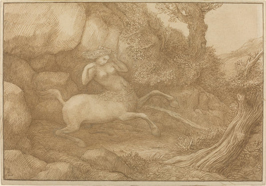 Centaur Woman by Alphonse Legros (French, 1837 - 1911), 16X12"(A3)Poster Print