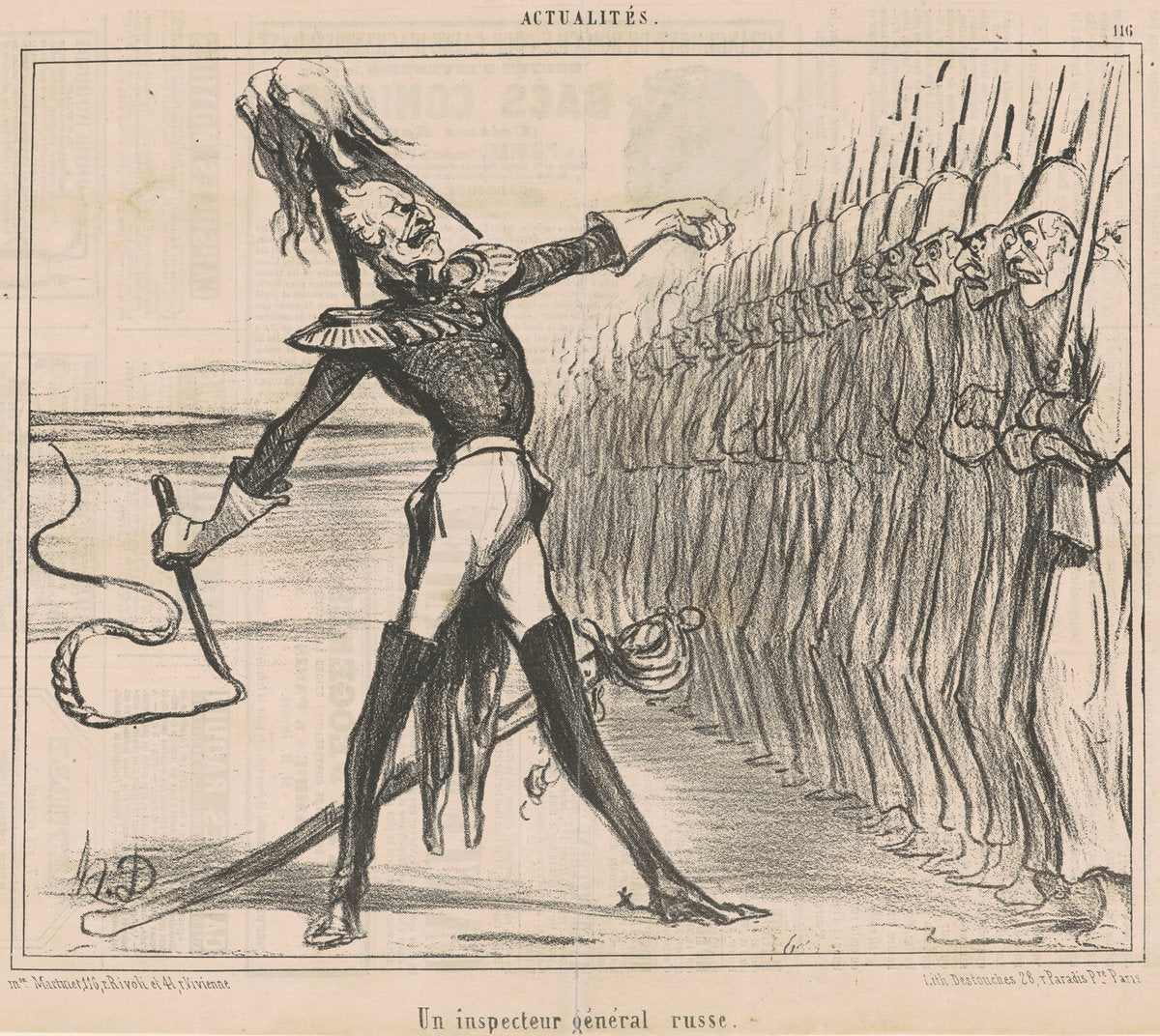 Un inspecteur général russe by Honoré Daumier (French, 1808 - 1879), 16X12"(A3)Poster Print