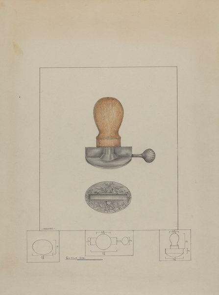 Pewter Stamp by Henry Meyers (American, active c. 1935), 16X12"(A3)Poster Print