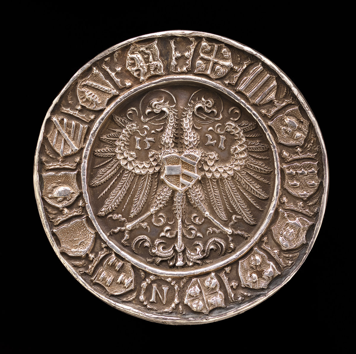 Coat of Arms on a Double-headed Eagle [reverse] by Albrecht Dürer and Hans Krafft the Elder (German, 1471 - 1528), 16X12"(A3)Poster Print
