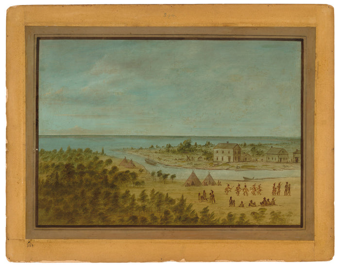 View of Chicago in 1837 by George Catlin (American, 1796 - 1872), 16X12