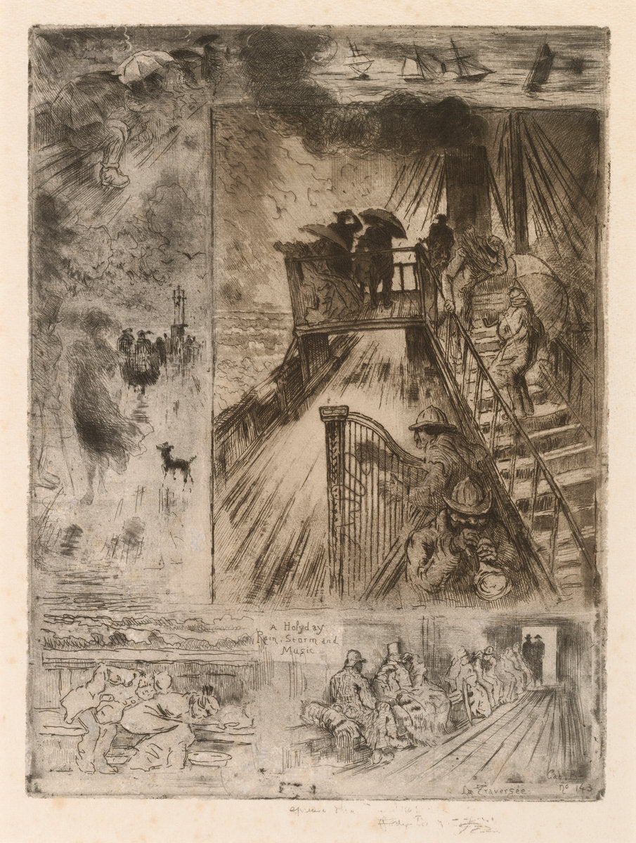 The Passage by Félix-Hilaire Buhot (French, 1847 - 1898), 16X12"(A3)Poster Print