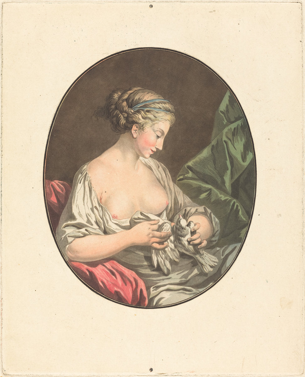 La Venus aux colombes by Jean-François Janinet after Jean-Jacques-François Le Barbier I (French, 1752 - 1814), 16X12"(A3)Poster Print