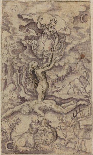 The Creation of Eve by Virgil Solis (German, 1514 - 1562), 16X12"(A3)Poster Print