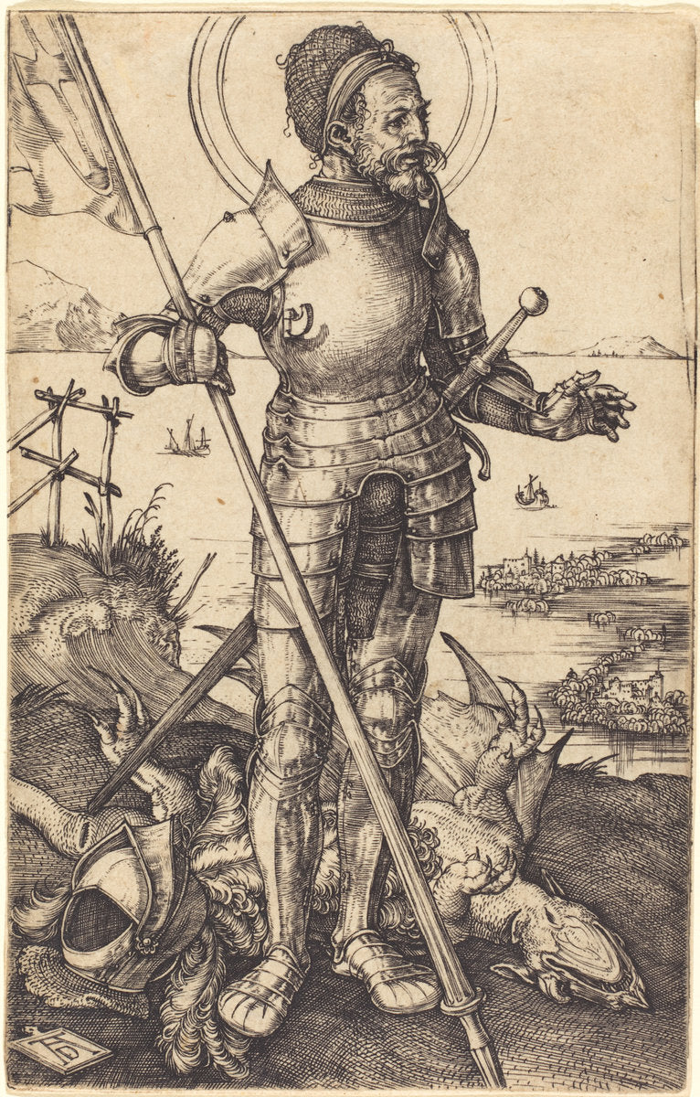 Saint George Standing by Albrecht Dürer (German, 1471 - 1528), 16X12"(A3)Poster Print