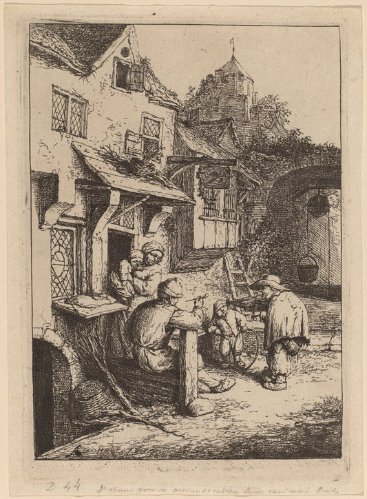Hunchbacked Fiddler by Adriaen van Ostade (Dutch, 1610 - 1685), 16X12"(A3)Poster Print
