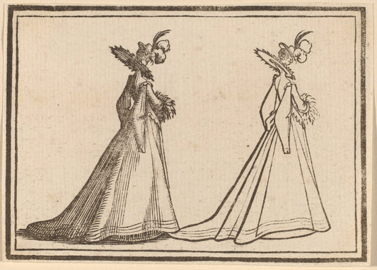 Lady in a Large Coat by Edouard Eckman after Jacques Callot (Flemish, born c. 1600), 16X12"(A3)Poster Print