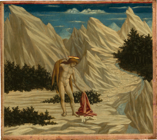 Saint John in the Desert by Domenico Veneziano (Florentine, c. 1410 - 1461), 16X12"(A3)Poster Print