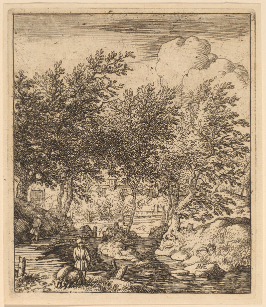 Swineherd by Allart van Everdingen (Dutch, 1621 - 1675), 16X12"(A3)Poster Print