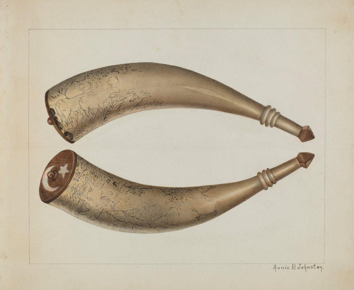 Powder Horn by Annie B. Johnston (American, active c. 1935), 16X12"(A3)Poster Print