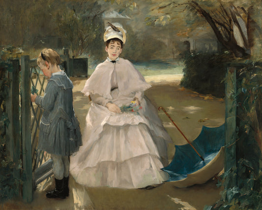 Nanny and Child by Eva Gonzalès (French, 1849 - 1883), 16X12"(A3)Poster Print