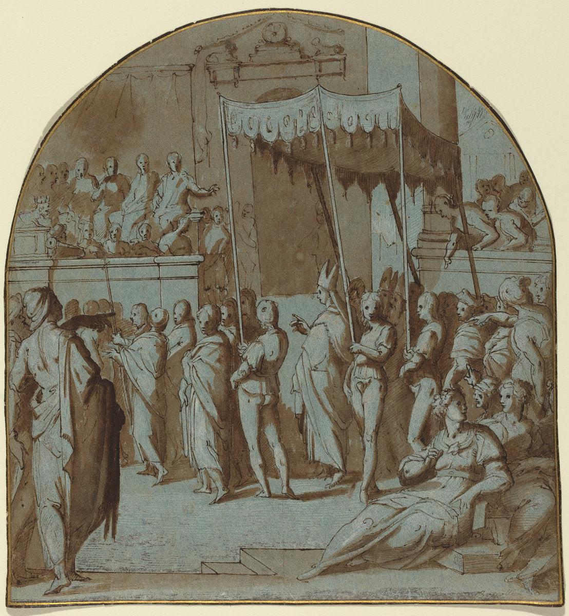The Entry of Saint Antoninus into Florence by Attributed to Giovanni Balducci (Italian, c. 1560 - 1631 or after), 16X12"(A3)Poster Print