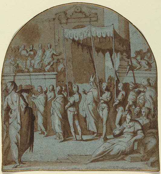 The Entry of Saint Antoninus into Florence by Attributed to Giovanni Balducci (Italian, c. 1560 - 1631 or after), 16X12"(A3)Poster Print