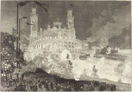 14 Juillet.  Illumination du Palais du Trocadéro by Auguste Lepère (French, 1849 - 1918), 16X12"(A3)Poster Print