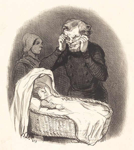 Un Père heureux by Honoré Daumier (French, 1808 - 1879), 16X12"(A3)Poster Print