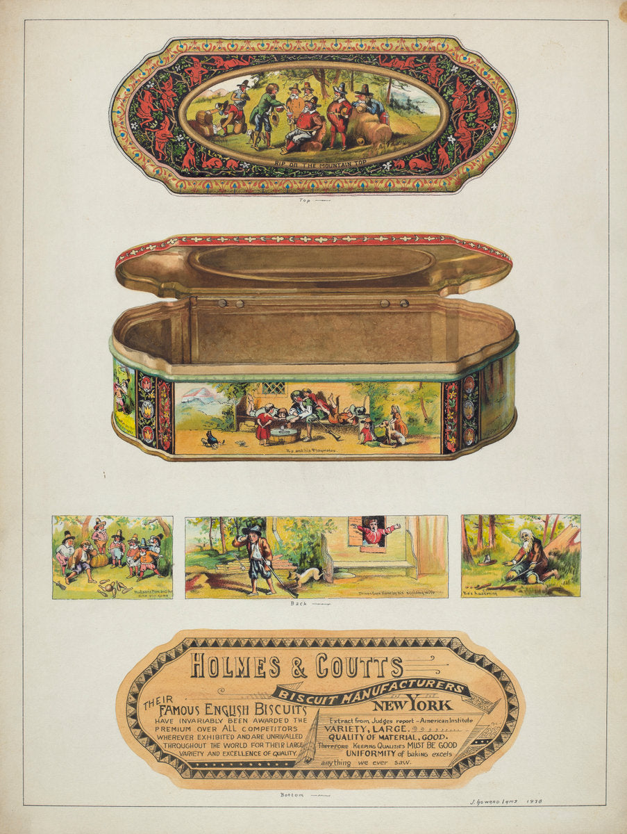 Ginger Box Tin by J. Howard Iams (American, active c. 1935), 16X12"(A3)Poster Print
