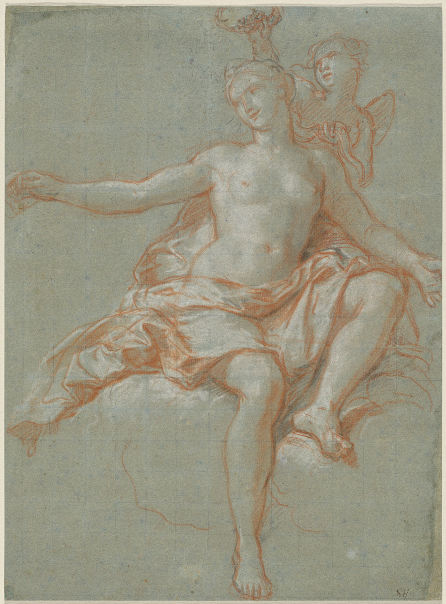 Cupid Stealing Venus' Floral Crown by Antoine Coypel (French, 1661 - 1722), 16X12"(A3)Poster Print