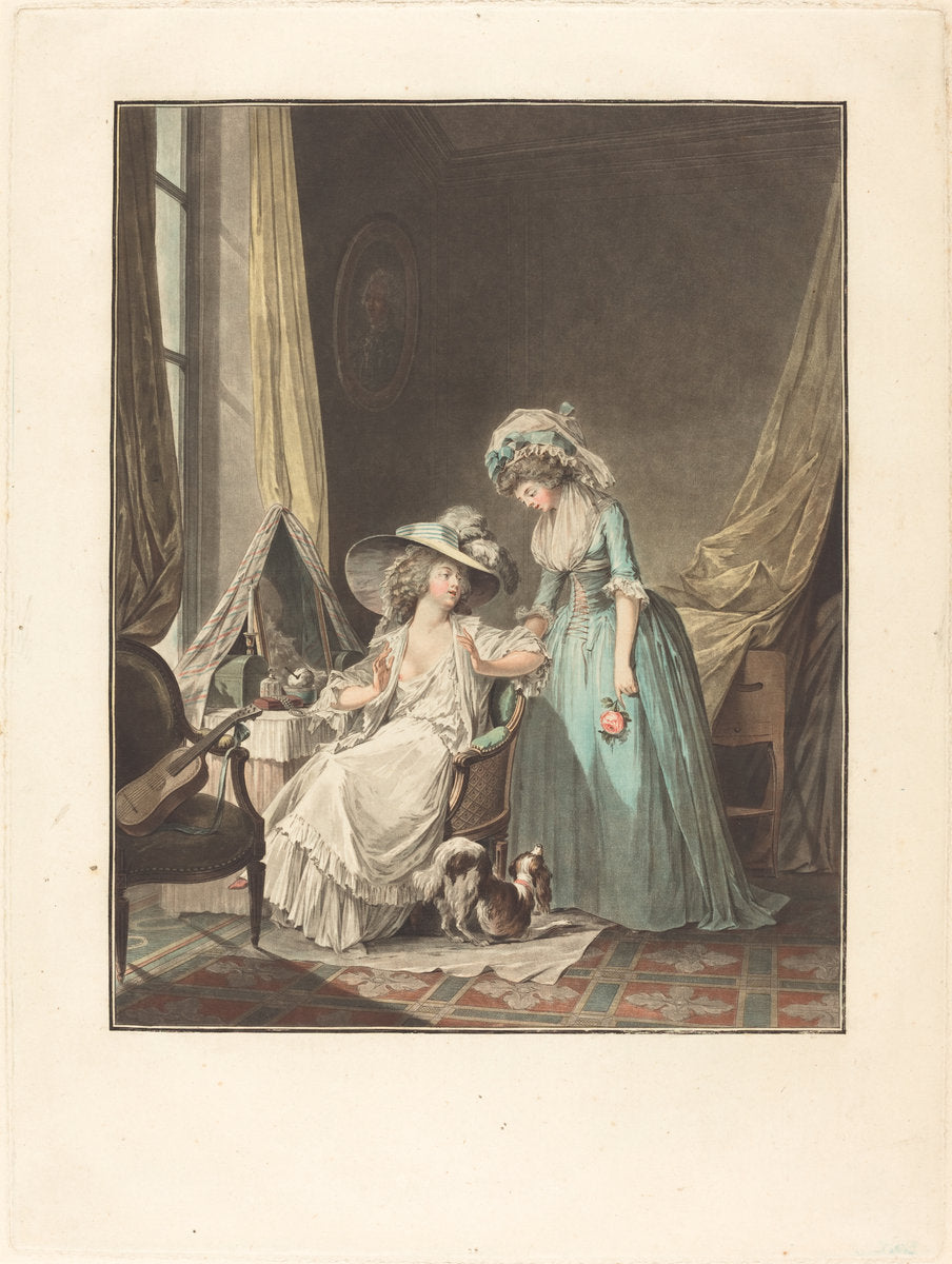 L'aveu difficile (The Difficult Confession) by Jean-François Janinet after Nicolas Lavreince (French, 1752 - 1814), 16X12"(A3)Poster Print