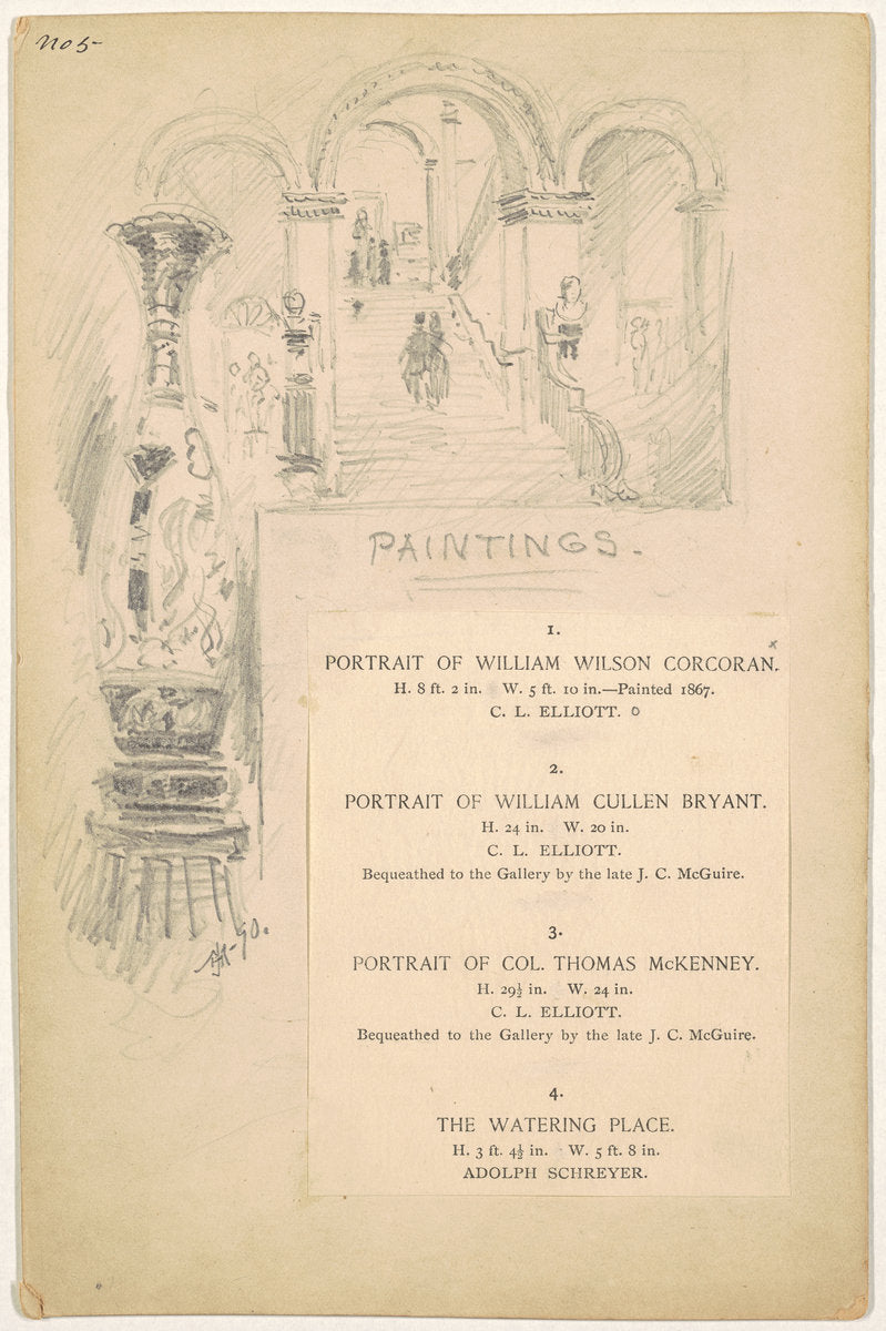 Study for "Paintings" by James Henry Moser (American (born Canada), 1854 - 1913), 16X12"(A3)Poster Print