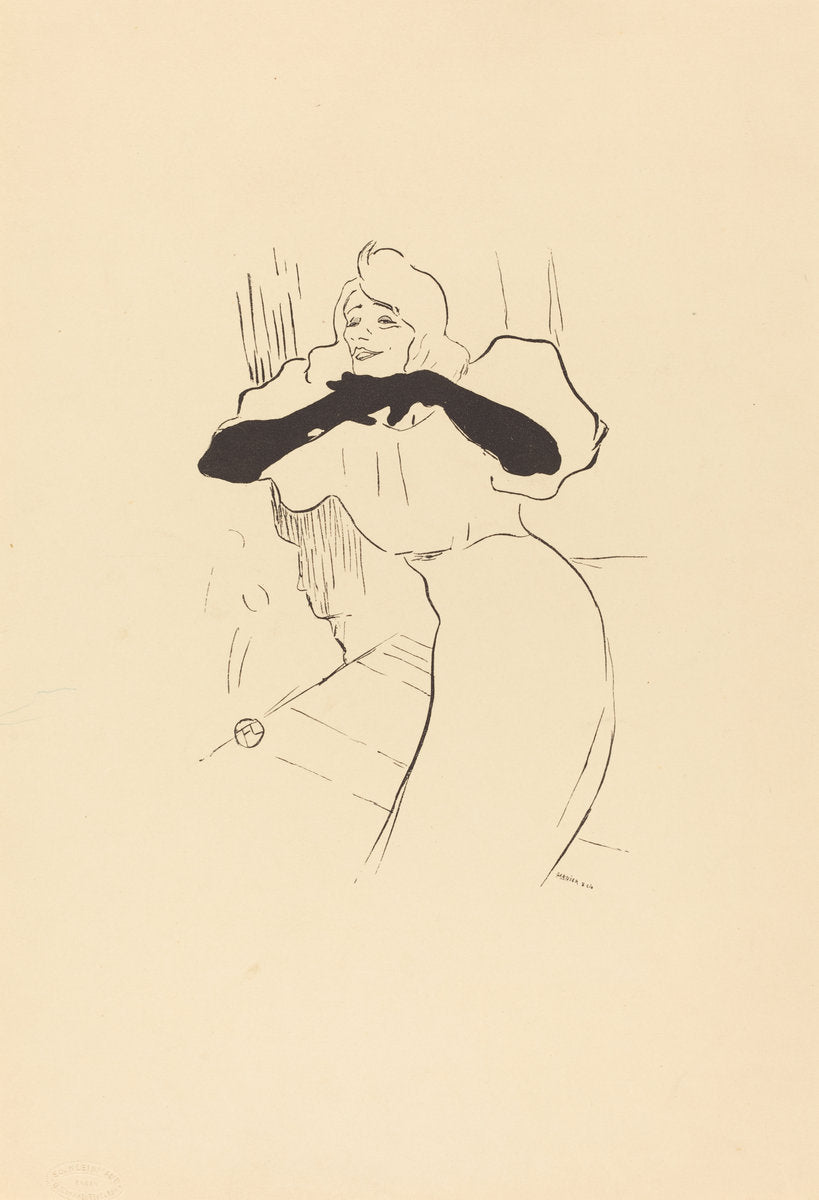 Yvette Guilbert: Linger, Longer, Loo by Henri de Toulouse-Lautrec (French, 1864 - 1901), 16X12"(A3)Poster Print