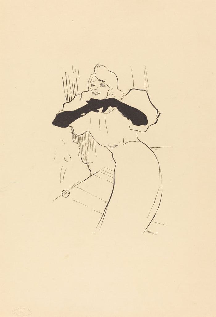 Yvette Guilbert: Linger, Longer, Loo by Henri de Toulouse-Lautrec (French, 1864 - 1901), 16X12