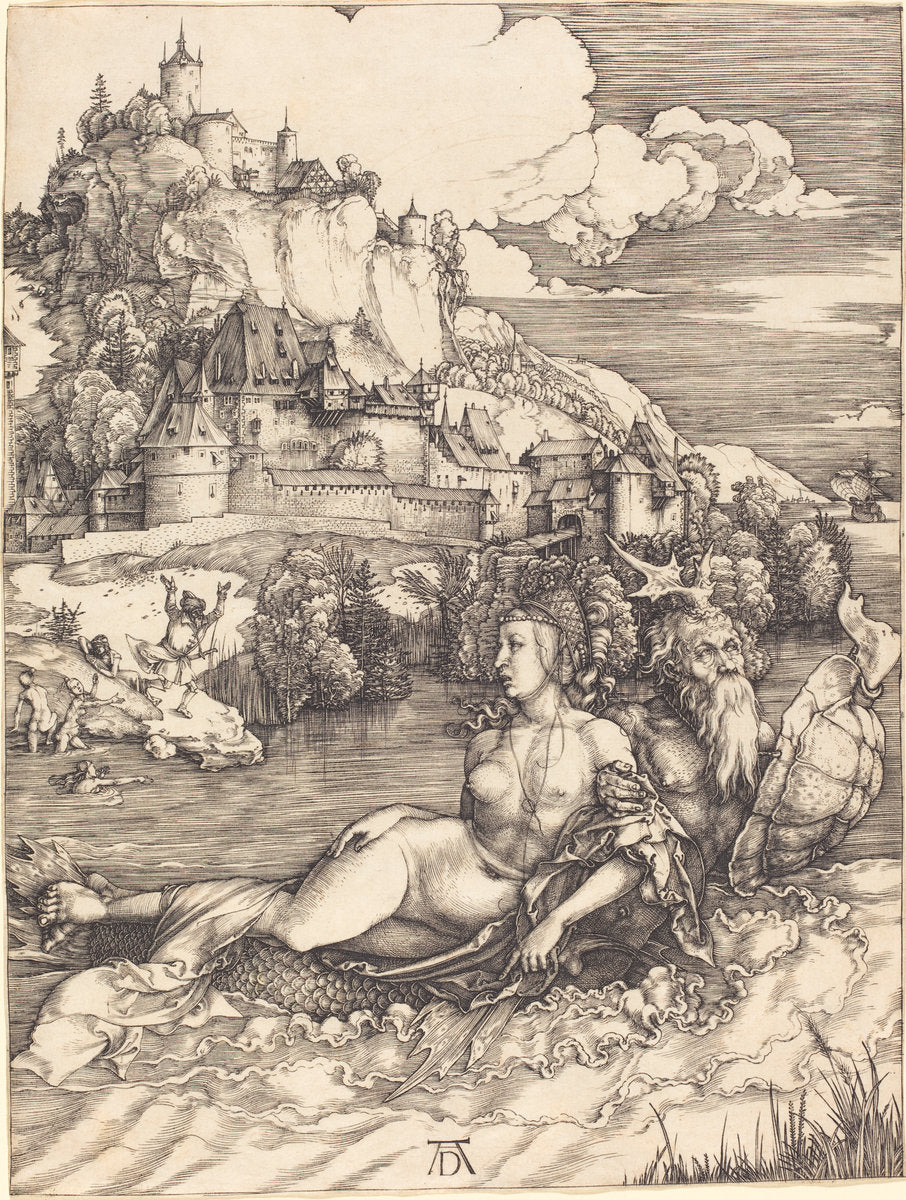Sea Monster ("Das Meerwunder") by Albrecht Dürer (German, 1471 - 1528), 16X12"(A3)Poster Print