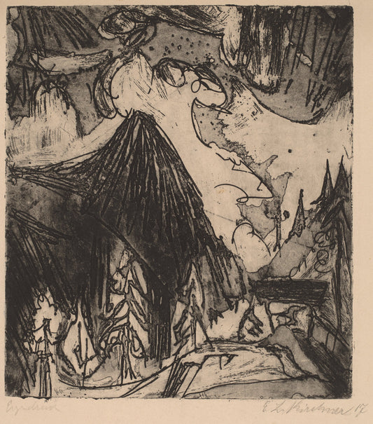 The Seehorn by Ernst Ludwig Kirchner (German, 1880 - 1938), 16X12"(A3)Poster Print