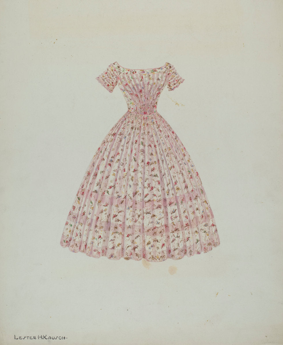 Dress by Lester Kausch (American, active c. 1935), 16X12"(A3)Poster Print