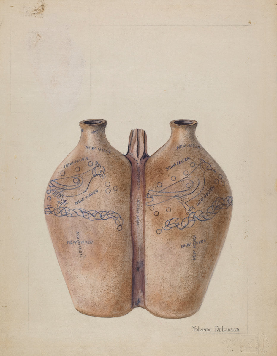 Gemel Bottle by Yolande Delasser (American, active c. 1935), 16X12"(A3)Poster Print