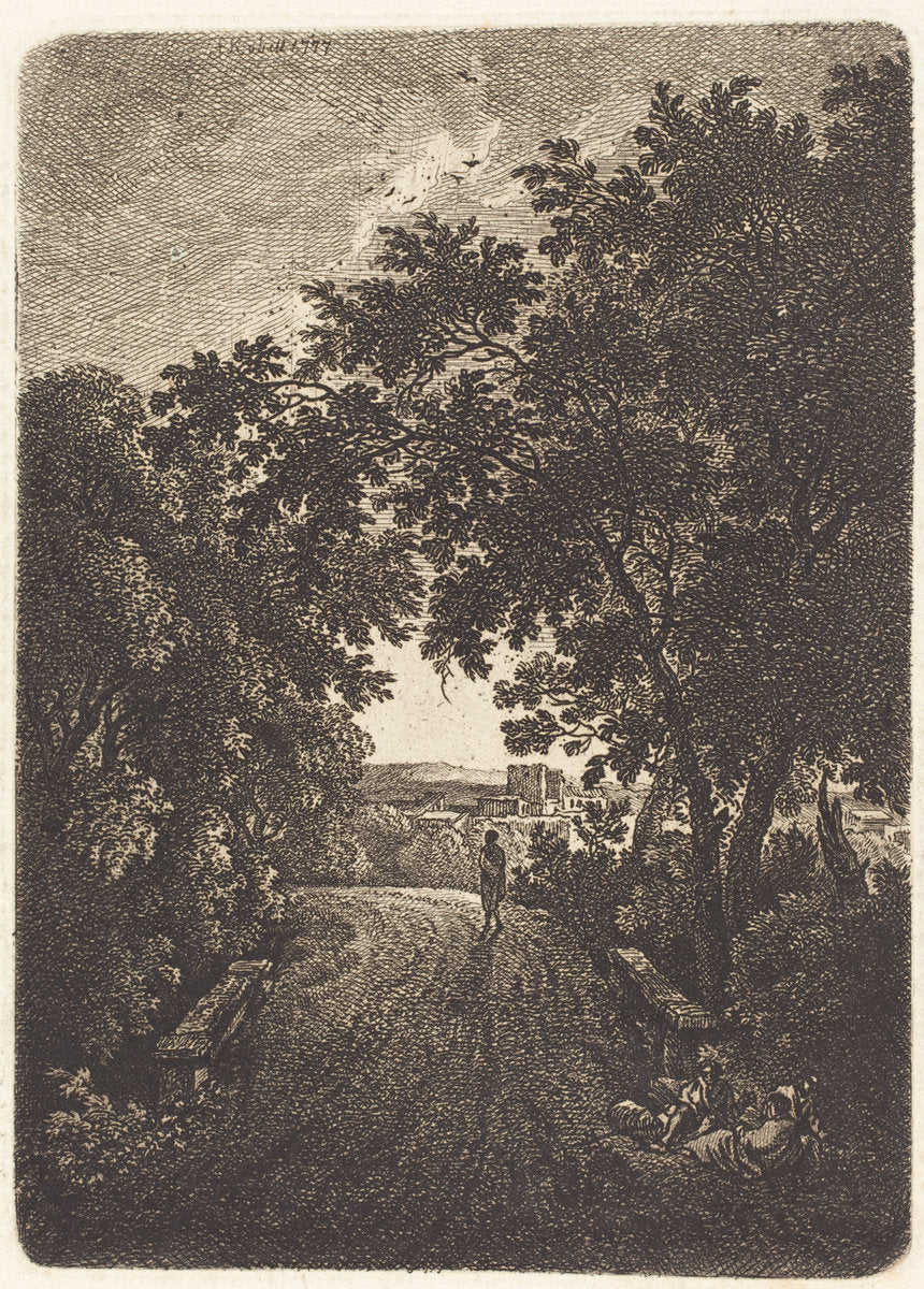 An Evening Stroll by Ferdinand Kobell (German, 1740 - 1799), 16X12"(A3)Poster Print