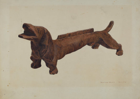 Dachsund Foot Scraper by Henrietta S. Hukill (American, active c. 1935), 16X12"(A3)Poster Print