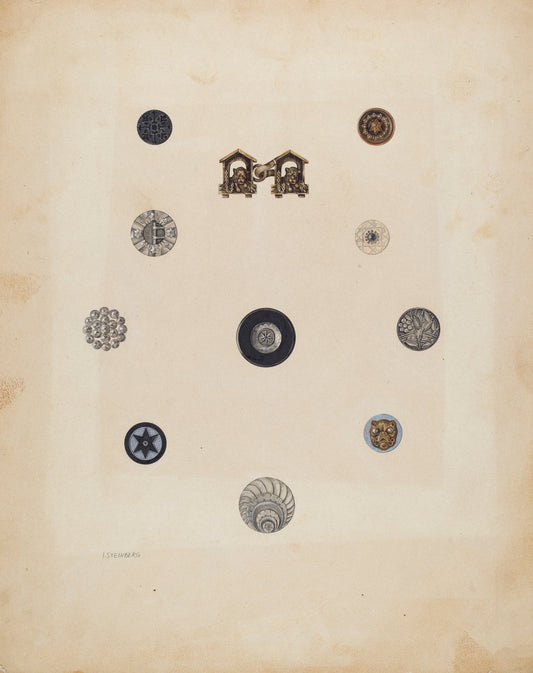 Buttons by Isidore Steinberg (American, active c. 1935), 16X12"(A3)Poster Print