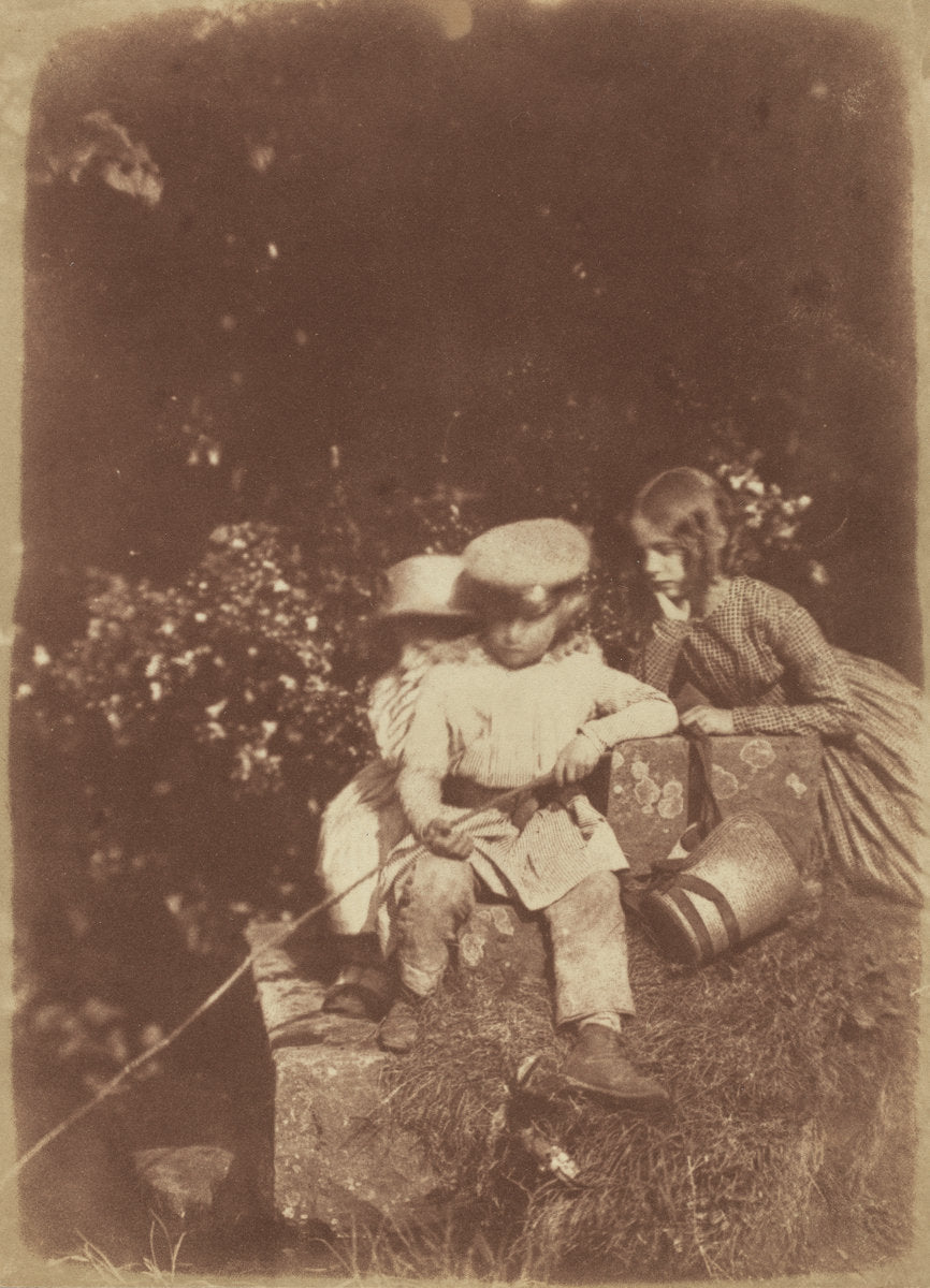 At the Minnow Pool by David Octavius Hill and Robert Adamson (Scottish, 1821 - 1848), 16X12"(A3)Poster Print