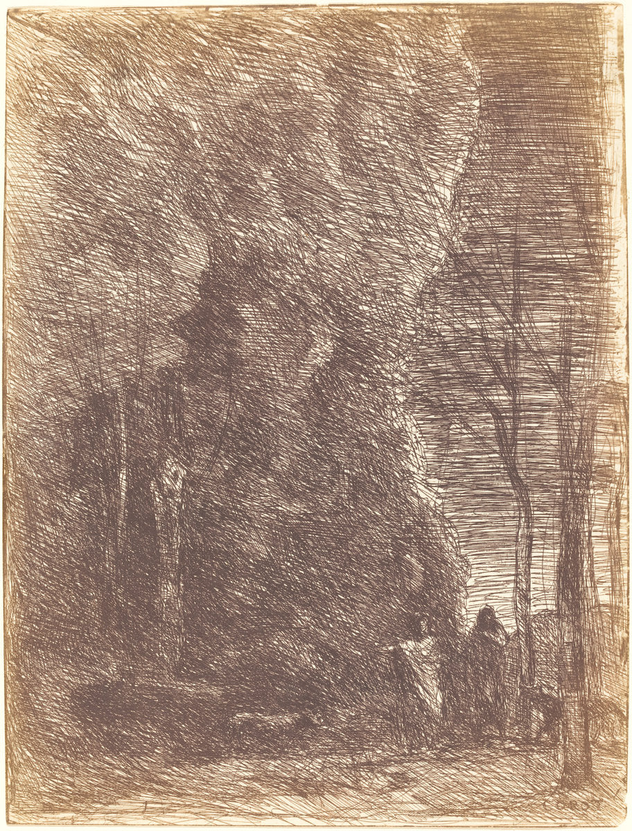 Dante and Virgil (Dante et Virgile) by Jean-Baptiste-Camille Corot (French, 1796 - 1875), 16X12"(A3)Poster Print