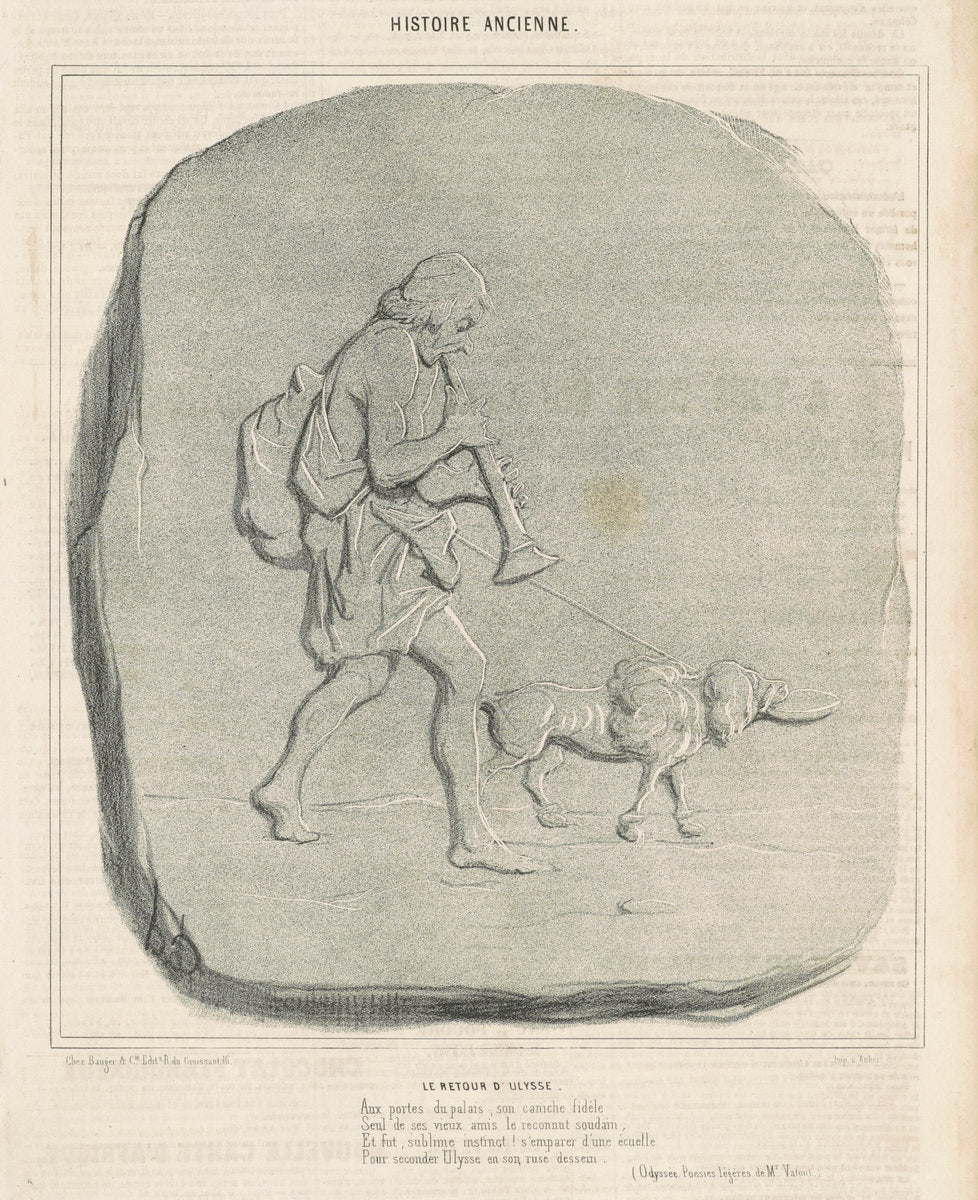 Le retour d'Ulysse by Honoré Daumier (French, 1808 - 1879), 16X12"(A3)Poster Print