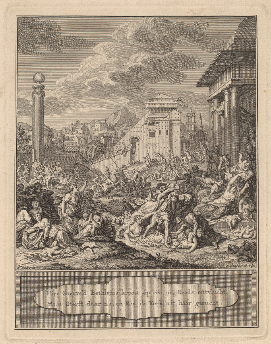 Rape of the Sabine Women by Simon Fokke after Bernard Picart (Netherlandish, 1712 - 1784), 16X12"(A3)Poster Print
