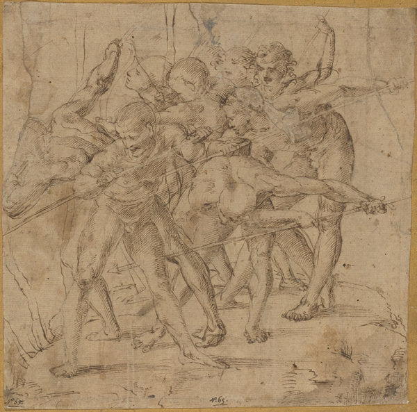 Battle Scene by Girolamo Genga (Italian, c. 1476 - 1551), 16X12"(A3)Poster Print