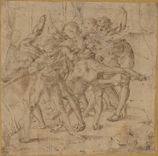 Battle Scene by Girolamo Genga (Italian, c. 1476 - 1551), 16X12"(A3)Poster Print