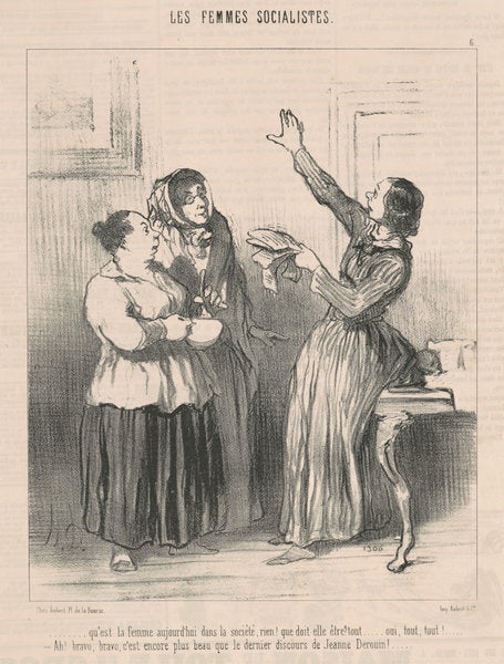 Qu'est la femme aujourd'hui dans la société ... by Honoré Daumier (French, 1808 - 1879), 16X12"(A3)Poster Print