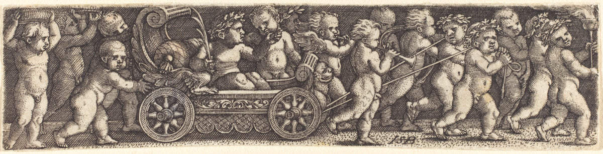 Triumphal Procession of Children by Sebald Beham (German, 1500 - 1550), 16X12"(A3)Poster Print