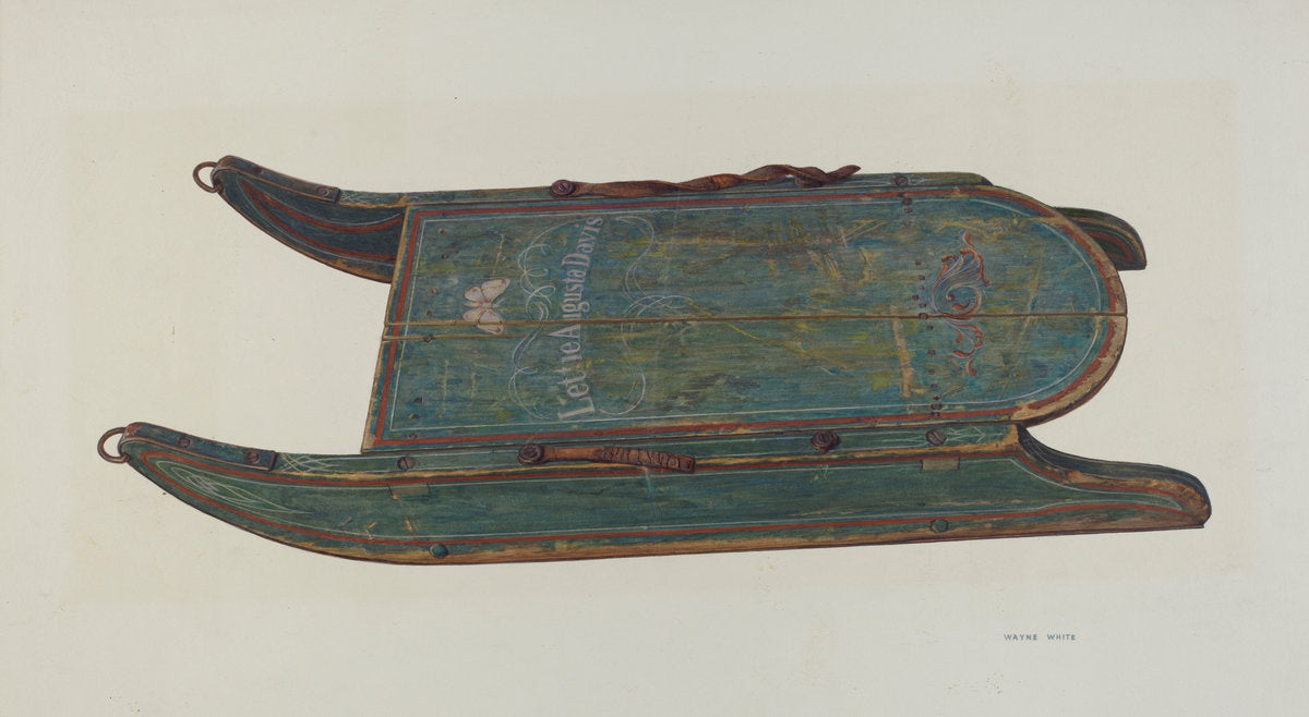 Sled by Wayne White (American, 1890 - 1978), 16X12"(A3)Poster Print