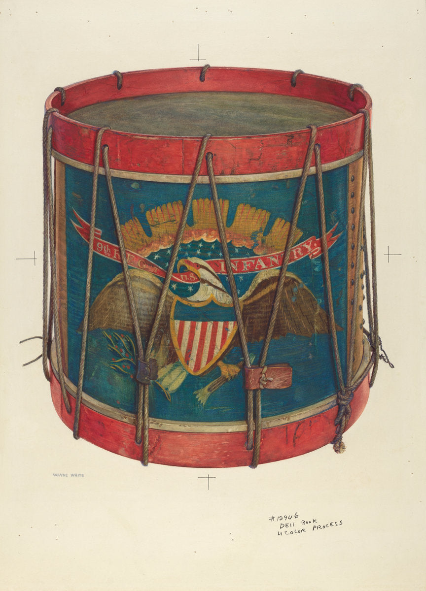 Civil War Drum by Wayne White (American, 1890 - 1978), 16X12"(A3)Poster Print