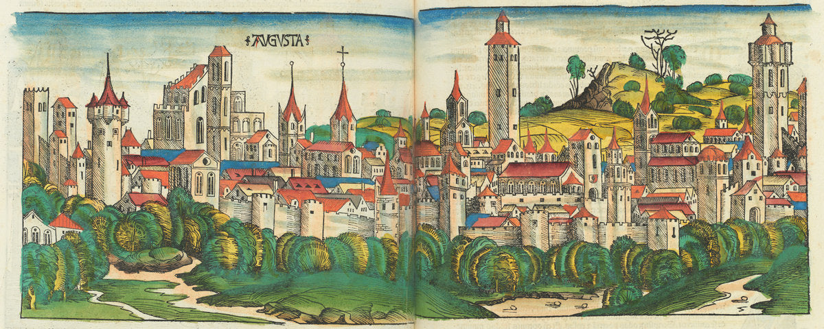Liber Chronicarum (Nuremberg Chronicle) by Hartmann Schedel (author), Michel Wolgemut, Wilhelm Pleydenwurff,and Albrecht Durer (German, 1440 - 1514), 16X12"(A3)Poster Print