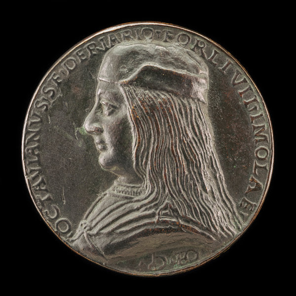 c. 1498 by Style of Niccolò Fiorentino (Ottaviano Sforza Riario, b. 1479, Count of Forli and Imola [obverse]), 16X12"(A3)Poster Print