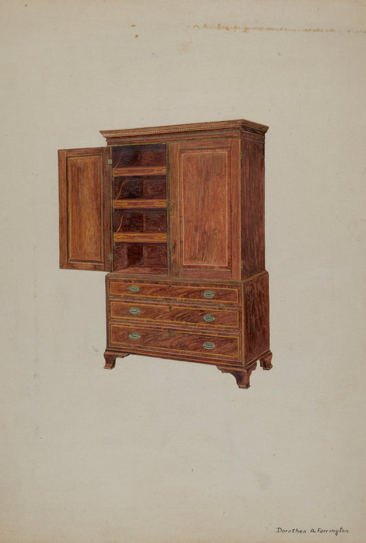 Linen Press by Dorothea A. Farrington (American, active c. 1935), 16X12"(A3)Poster Print