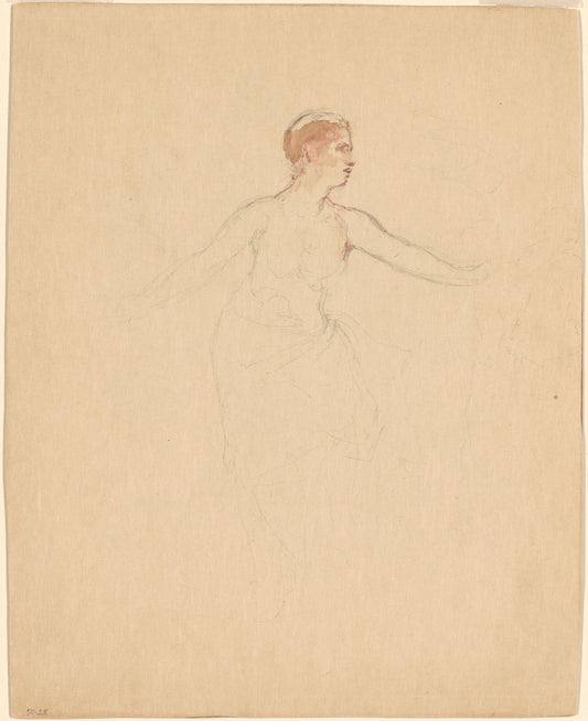 Female Torso by John La Farge (American, 1835 - 1910), 16X12"(A3)Poster Print