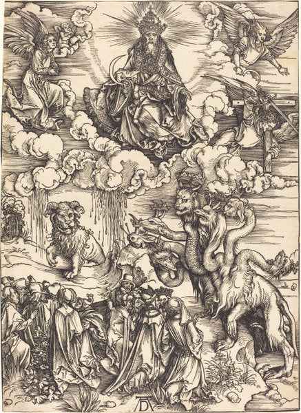 The Beast with Two Horns like a Lamb by Albrecht Dürer (German, 1471 - 1528), 16X12"(A3)Poster Print
